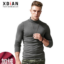續(xù)點(diǎn)（XDIAN） 長袖 男士T恤 中領(lǐng)花灰 