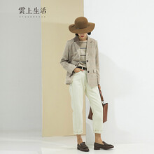 雲(yún)上生活 西裝領(lǐng) 長(zhǎng)袖 女 短外套 紐扣