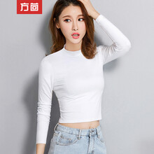 方茴 露臍/腰 短袖 T恤 女 半高領(lǐng)