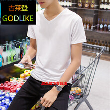 古萊登（GODLIKE） 短袖 男士T恤 V領白色 XL，L，XXL，M