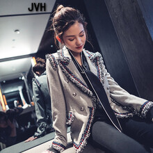 JVH  長袖 女 短外套 流蘇，拼接