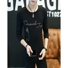 潮至（CHAOZHI） 長(cháng)袖 男士T恤 黑色 XL，L，XXL，M