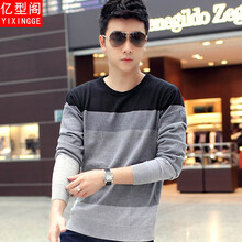 億型閣（YIXINGGE） 長(cháng)袖 男士T恤 黑色-不加絨 XL，L，XXXL，M，XXL