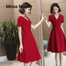 蜜莎蜜拉（Mirza Mirror） 純色 拉鏈裝飾 連衣裙
