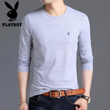 花花公子（PLAYBOY） 短袖 男士T恤 灰色   