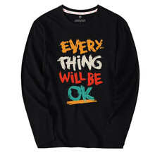 俞兆林（YUZHAOLIN） 長(cháng)袖 男士T恤 黑色(萬(wàn)事俱備) 