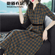 微道衣足（WEIDAOYIZU）  格子 連衣裙