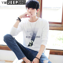 吉普（JEEP） 長(zhǎng)袖 男士T恤 白色 XL，L，XXXL，M，XXL