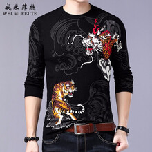 威米菲特（WEIMIFEITE） 長(zhǎng)袖 男士T恤 龍虎 