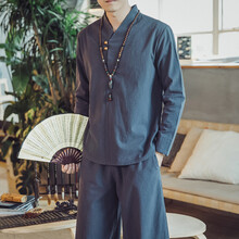 丹杰仕（DAN JIE SHI） 長袖 男士T恤 灰藍(lán)色 