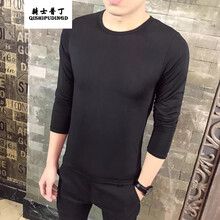 騎士普?。≒utin.Rider） 長袖 男士T恤 黑色(V領(lǐng) 