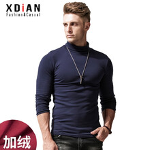 續(xù)點(diǎn)（XDIAN） 長袖 男士T恤 中領(lǐng)寶藍(lán) 