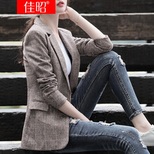 大格子小西裝外套