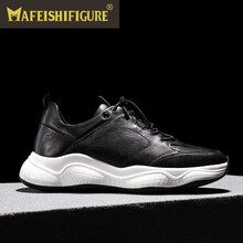 MAFEISHIFIGURE男士黑色白底皮里 37