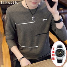 BE&GE 長袖 男士T恤 咖 啡 色1802 XL，L，M，XXL，XXXL