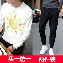 威覺(jué)（WEIJUE） 長(zhǎng)袖 男士T恤 太陽(yáng)白+皮繩褲 
