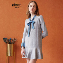 Olrain 純色 蝴蝶結(jié) 連衣裙