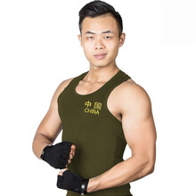 伊璐風(fēng) 無(wú)袖 男士T恤 軍綠色中國(guó)背心 