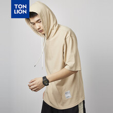 唐獅（TonLion） 五分袖 男士T恤 亞麻色 