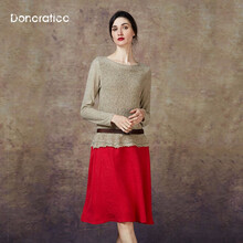 達衣巖（Donoratico） 純色 拼接 連衣裙