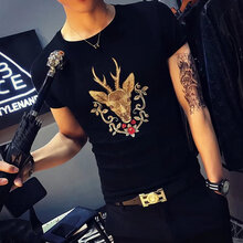 歐波格 短袖 男士T恤 KC鹿頭黑色 XL，L，M