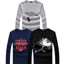 chiay 長(cháng)袖 男士T恤 長(cháng)袖項鏈灰+沙漏藍+花黑 XL，4XL，L，XXL，XXXL，M