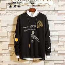 古萊登（GODLIKE） 長袖 男士T恤 黑色 S，XL，L，M，XXL