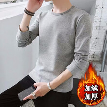 其他品牌 短袖 男士T恤 圓領(lǐng)灰色（加絨） XL，L，XXXL，M，XXL