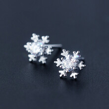 小雪花耳釘