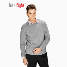 INTERIGHT 長袖 男士T恤 麻灰 XL，L，M，XXL