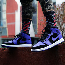 NIKE籃球鞋554724/554725-051黑紫 
