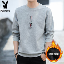 花花公子（PLAYBOY ESTABLISHED 1953） 長(zhǎng)袖 男士T恤 H306灰色加絨 