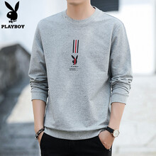 花花公子（PLAYBOY） 長袖 男士T恤 H305灰色 XL，L，M，XXL