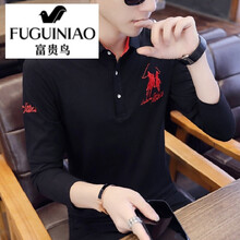 富貴鳥（FUGUINIAO） 長(zhǎng)袖 男士T恤 T7035黑色 