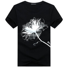 賓宇兄弟（BINYUXD） 短袖 男士T恤 一枝花黑色 S，XL，L，XXL，XXXL，加大，M