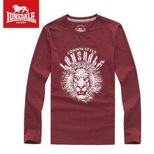 LONSDALE 七分袖 男士T恤 棗紅色 S
