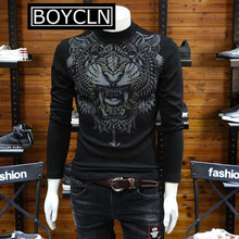 BOYCLN 長(zhǎng)袖 男士T恤 黑色 XL，4XL，L，M