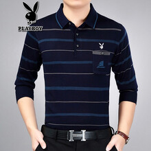 花花公子（PLAYBOY） 長(zhǎng)袖 男士T恤 3121藏青色 175/88A