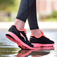 李寧跑步鞋黑/熒光柔橙 35，36，37，38，39，40