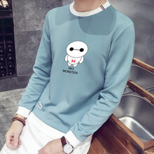 古萊登（GODLIKE） 長(cháng)袖 男士T恤 大白(圓領(lǐng))淺藍 