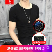 C2潮朝（C2CHAOCHAO） 短袖 男士T恤 0582黑色 