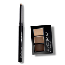 美寶蓮（MAYBELLINE）眉粉輕松畫(huà)三角眉筆（棕色）+立體塑形高鼻眉粉棕色01