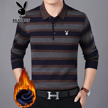 花花公子（PLAYBOY） 長袖 男士T恤 3161黃色加絨 XL