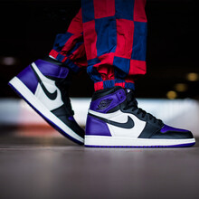 耐克（NIKE）籃球鞋555088-501 黑紫腳趾 