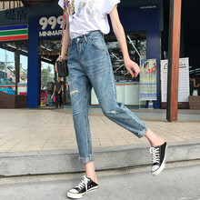 緹盾（TIDUN） 高腰 直筒褲 女 九分褲 牛仔褲