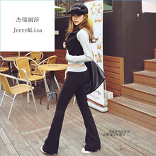 杰瑞麗莎（Jerry&Lisa） 高腰 喇叭褲 女 長褲 休閑褲