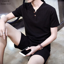 邦格魯斯 短袖 男士T恤 黑色套裝j 