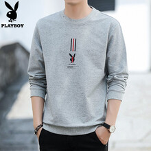 花花公子（PLAYBOY） 長(zhǎng)袖 男士T恤 灰色（305） 