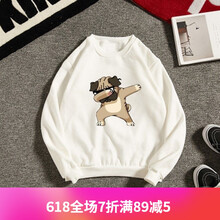 其他品牌 長(cháng)袖 男士T恤 遮眼狗-白色 