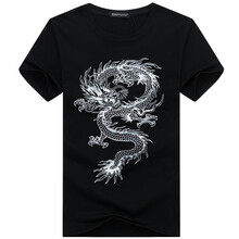 賓宇兄弟（BINYUXD） 短袖 男士T恤 龍黑色 S，XL，L，XXL，M，XXXL，加大